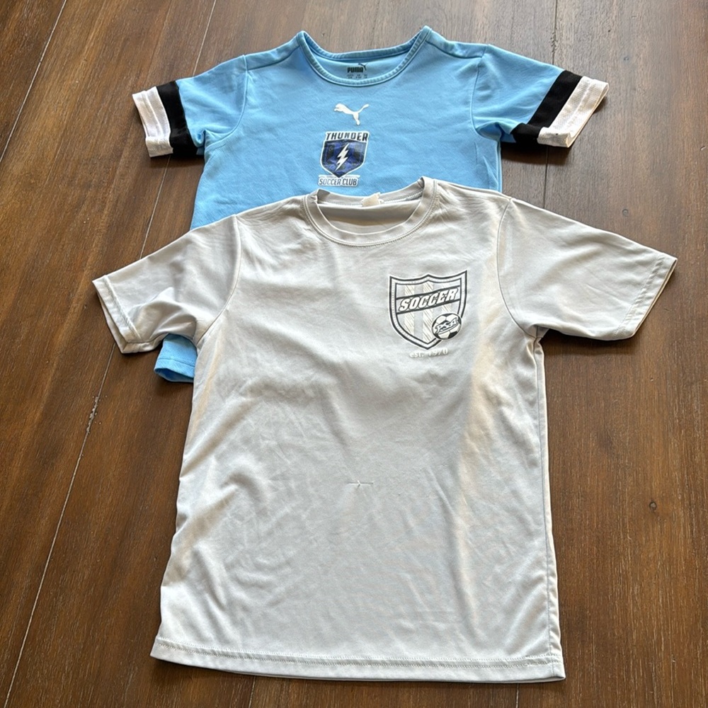 2 Dryfit soccer tees size S/M youth